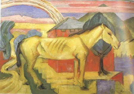 Franz Marc Long Yellow Horse (mk34) Germany oil painting art